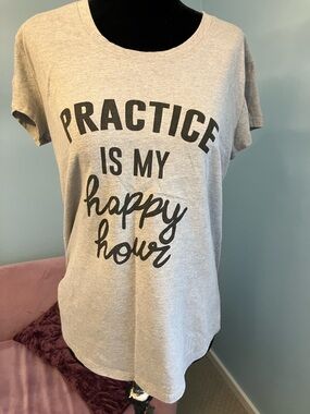 City Streets Gray 'Practice Is My Happy Hour' Short Sleeve Tee